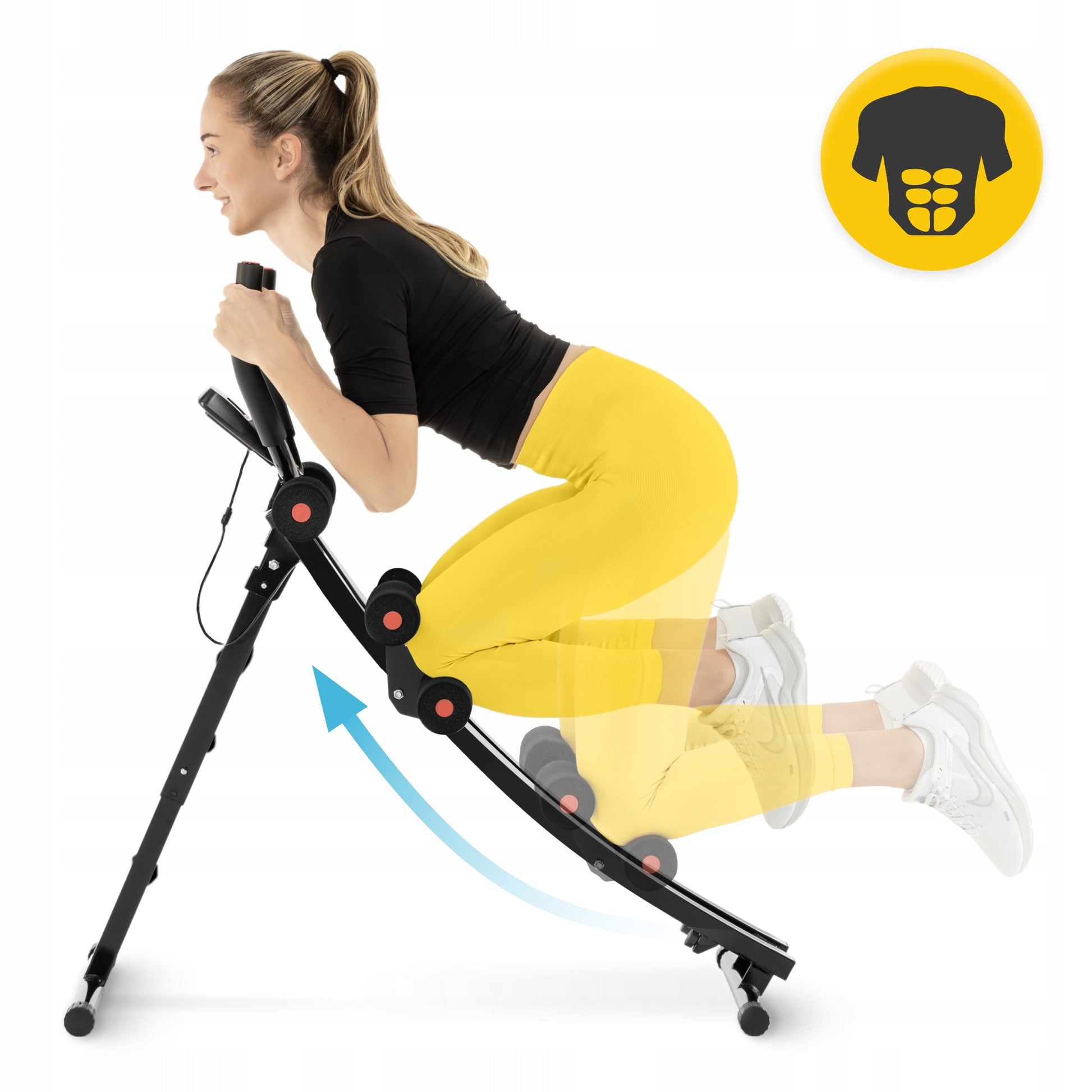 ABDOMINAL MUSCLE TRAINER ADJUSTABLE FOLDING FOR EXERCISE WITH COUNTER 4FIZJO