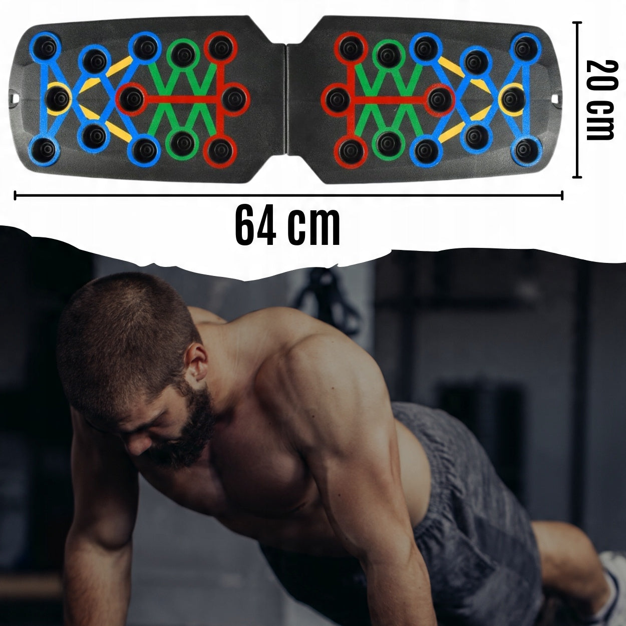 Board exercise push-up handles PUSH UP multifunctional 16in1 + resistance rubbers