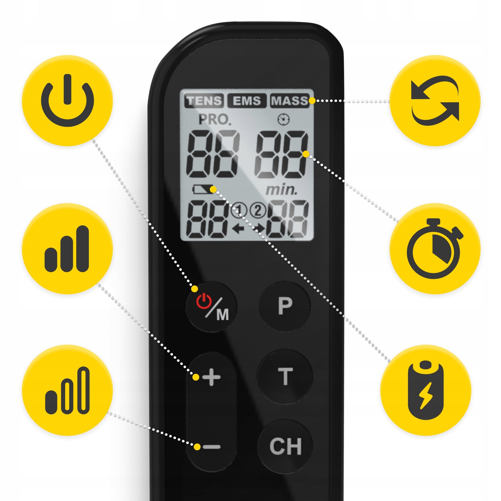 ELECTROSTIMULATOR MUSCLE MASSAGE STIMULATION ELECTROTHERAPY TENS EMS EVO 3in1