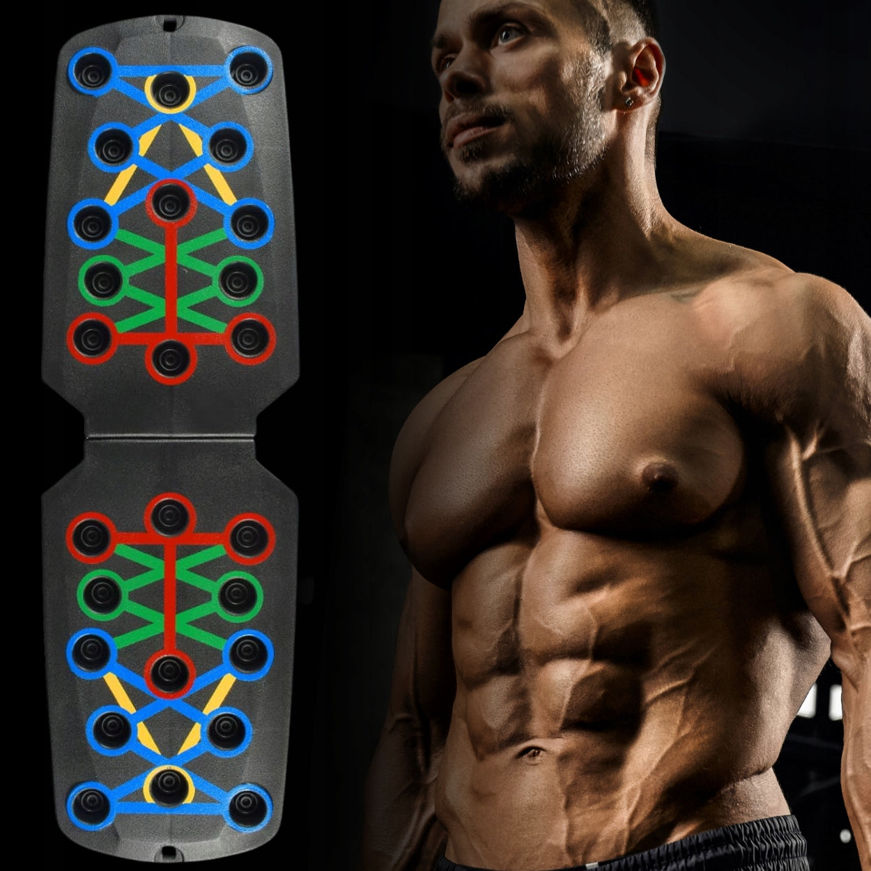 Board exercise push-up handles PUSH UP multifunctional 16in1 + resistance rubbers