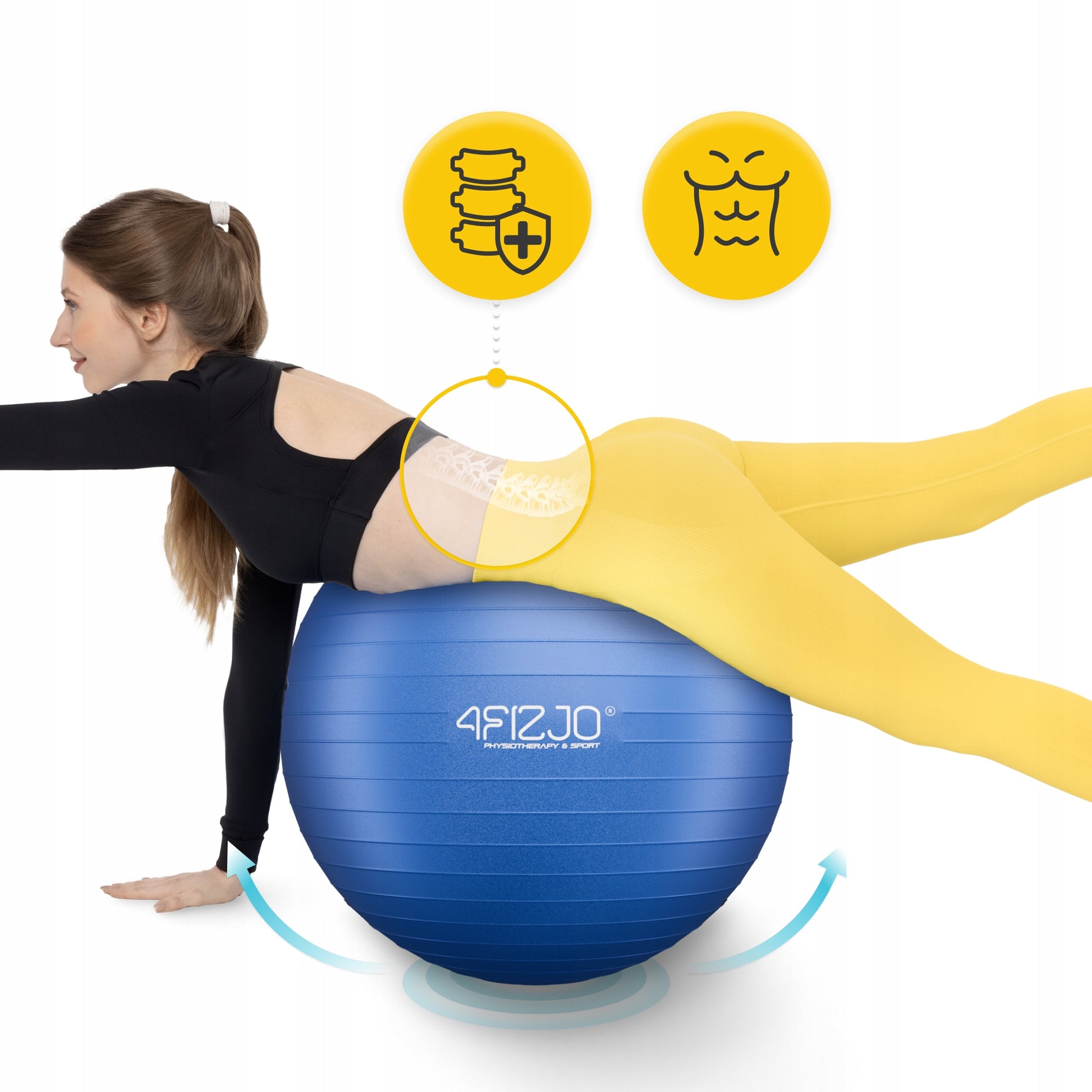 GYMNASTIC BALL REHABILITATION FITNESS TRAINING ANTI BURST WITH PUMP 65CM
