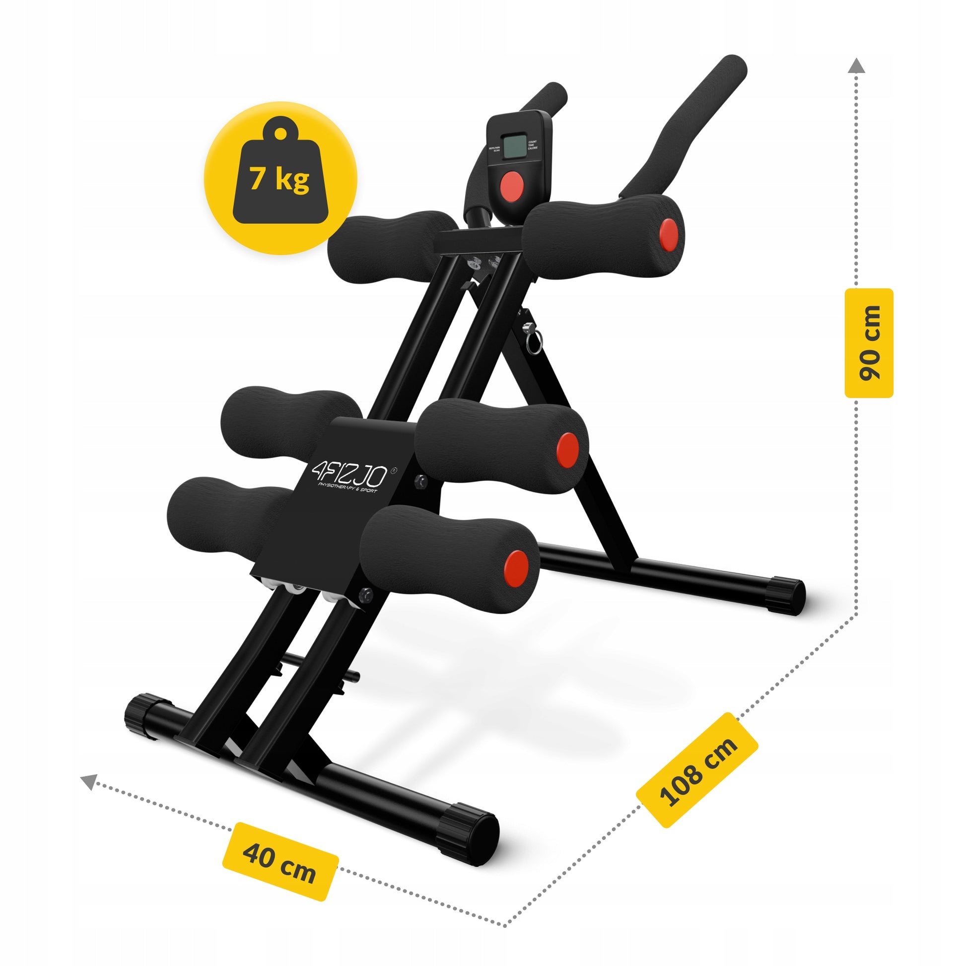 ABDOMINAL MUSCLE TRAINER ADJUSTABLE FOLDING FOR EXERCISE WITH COUNTER 4FIZJO