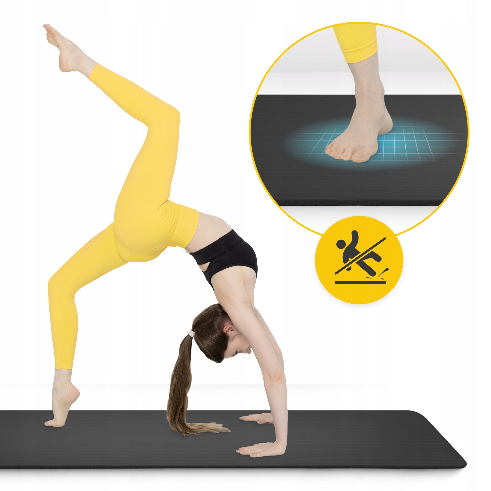 YOGA EXERCISE MAT GYMNASTIC TRAINING FITNESS HANDLE THICK NBR 1,5CM