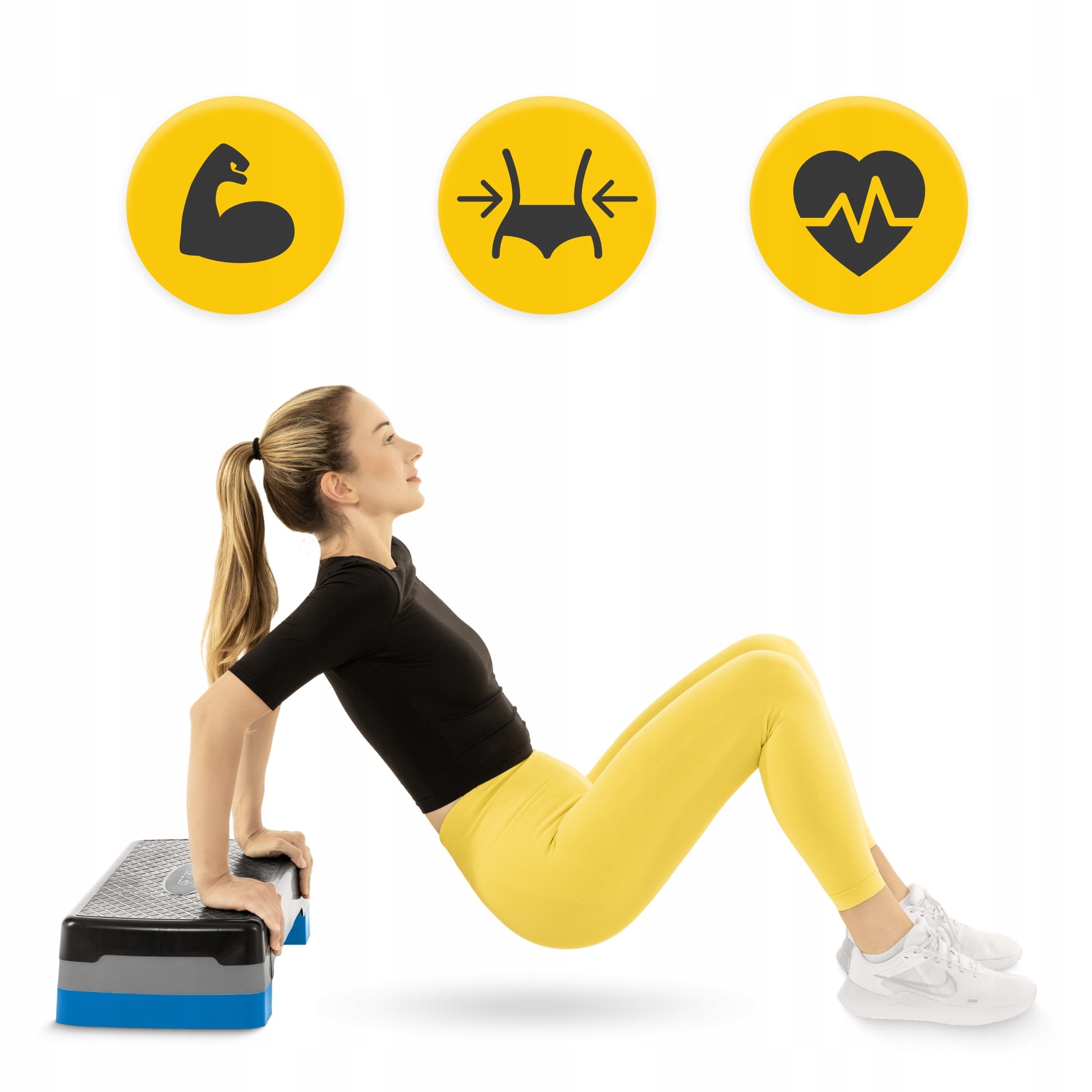 STEP FOR FITNESS AEROBICS EXERCISE 2 STAGE ADJUSTABLE DURABLE