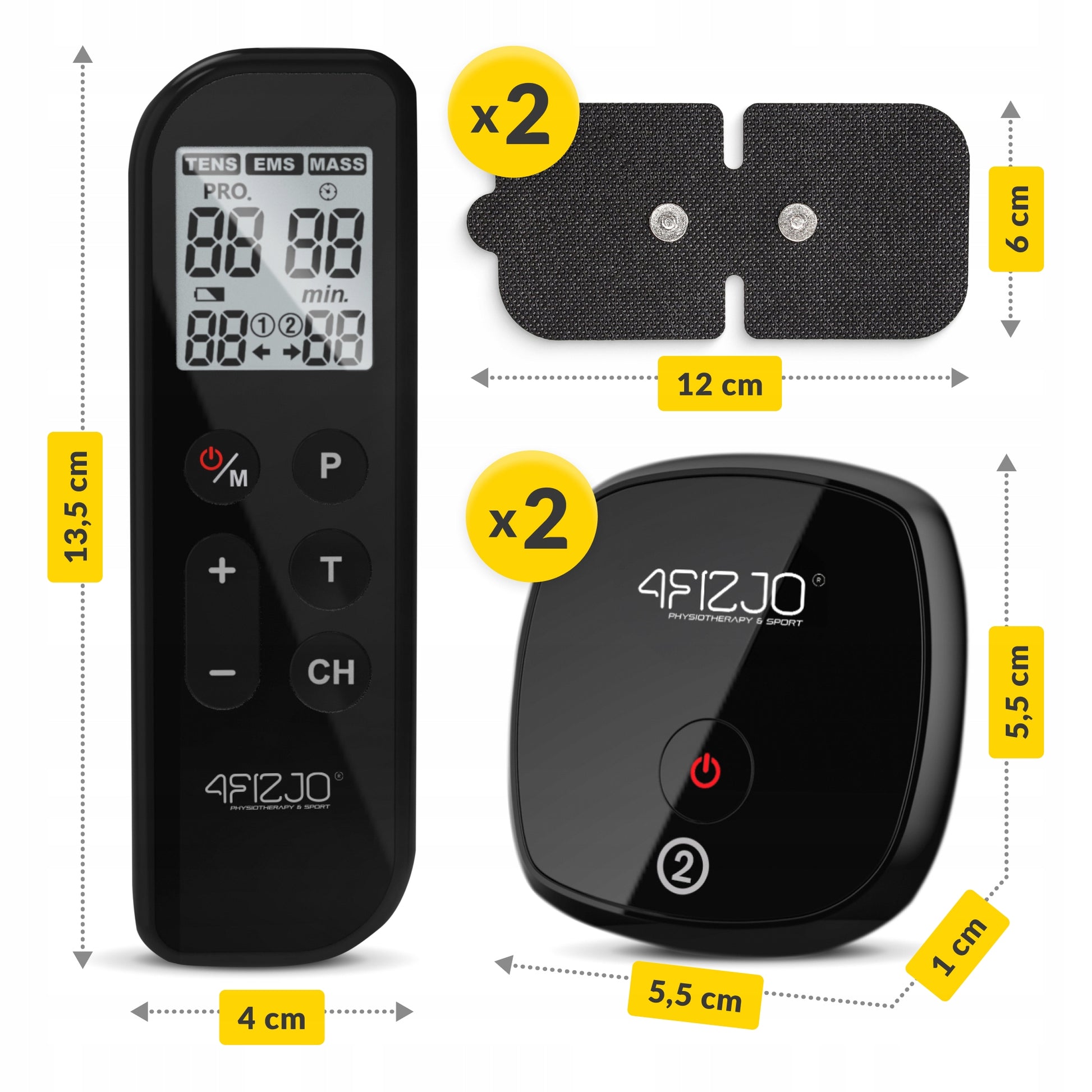ELECTROSTIMULATOR MUSCLE MASSAGE STIMULATION ELECTROTHERAPY TENS EMS EVO 3in1
