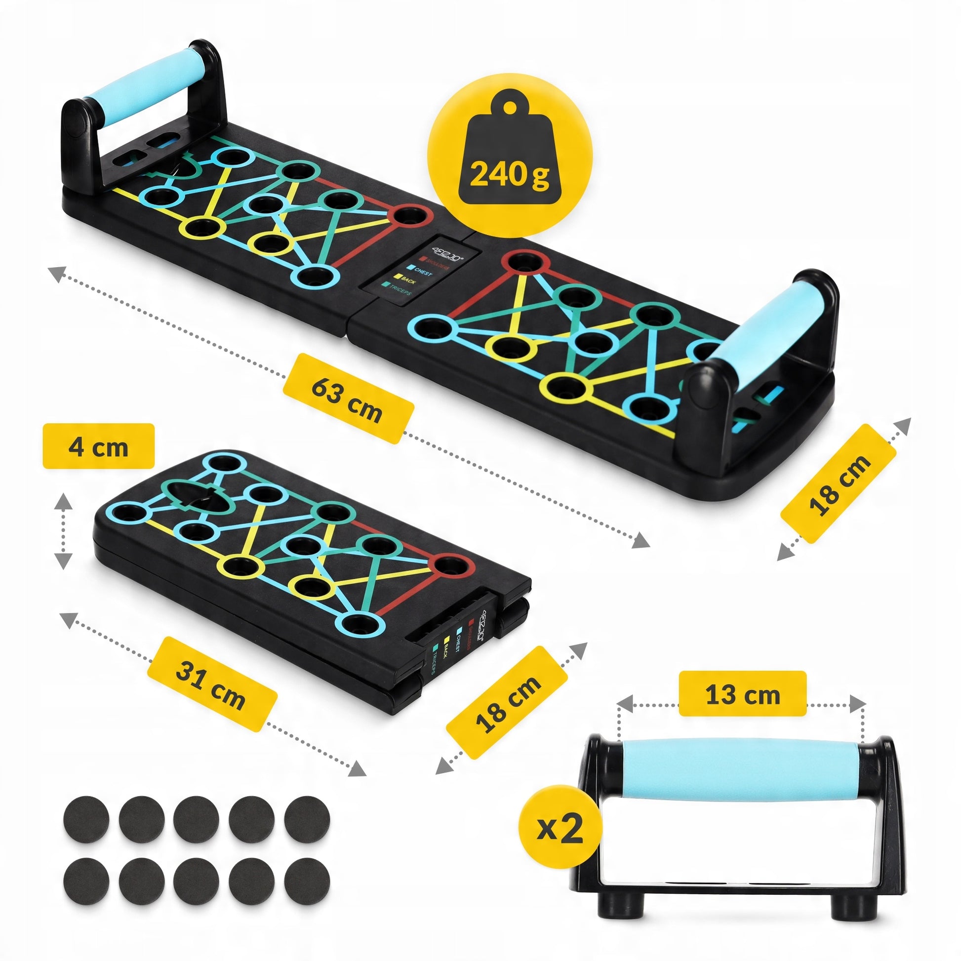 PUSH-UP BOARD EXERCISE PLATFORM HANDLES MULTIFUNCTIONAL PUSH UP BOARD