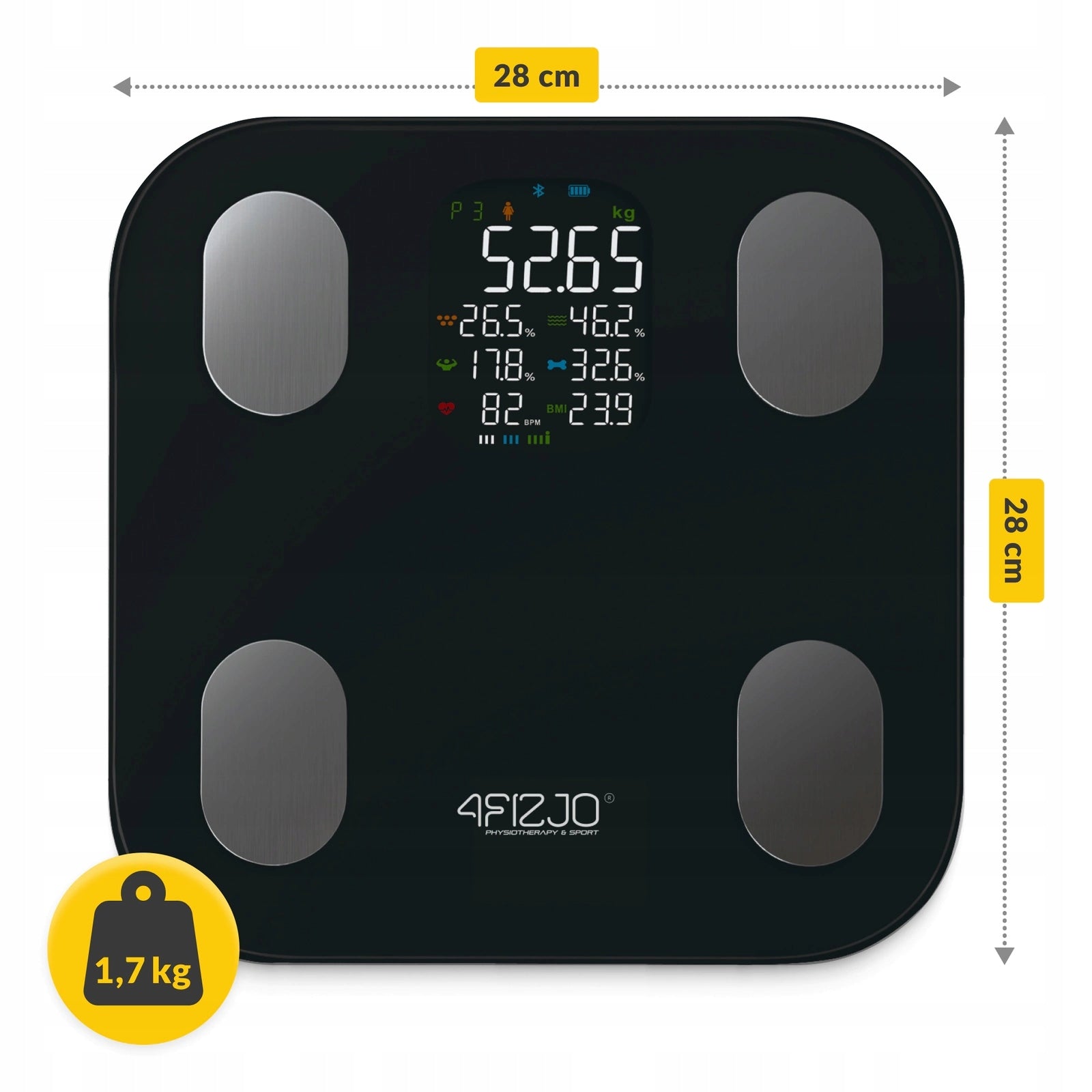 BATHROOM SCALE ANALYTICAL ELECTRONIC FAT MEASUREMENT BMI GLASS PRO