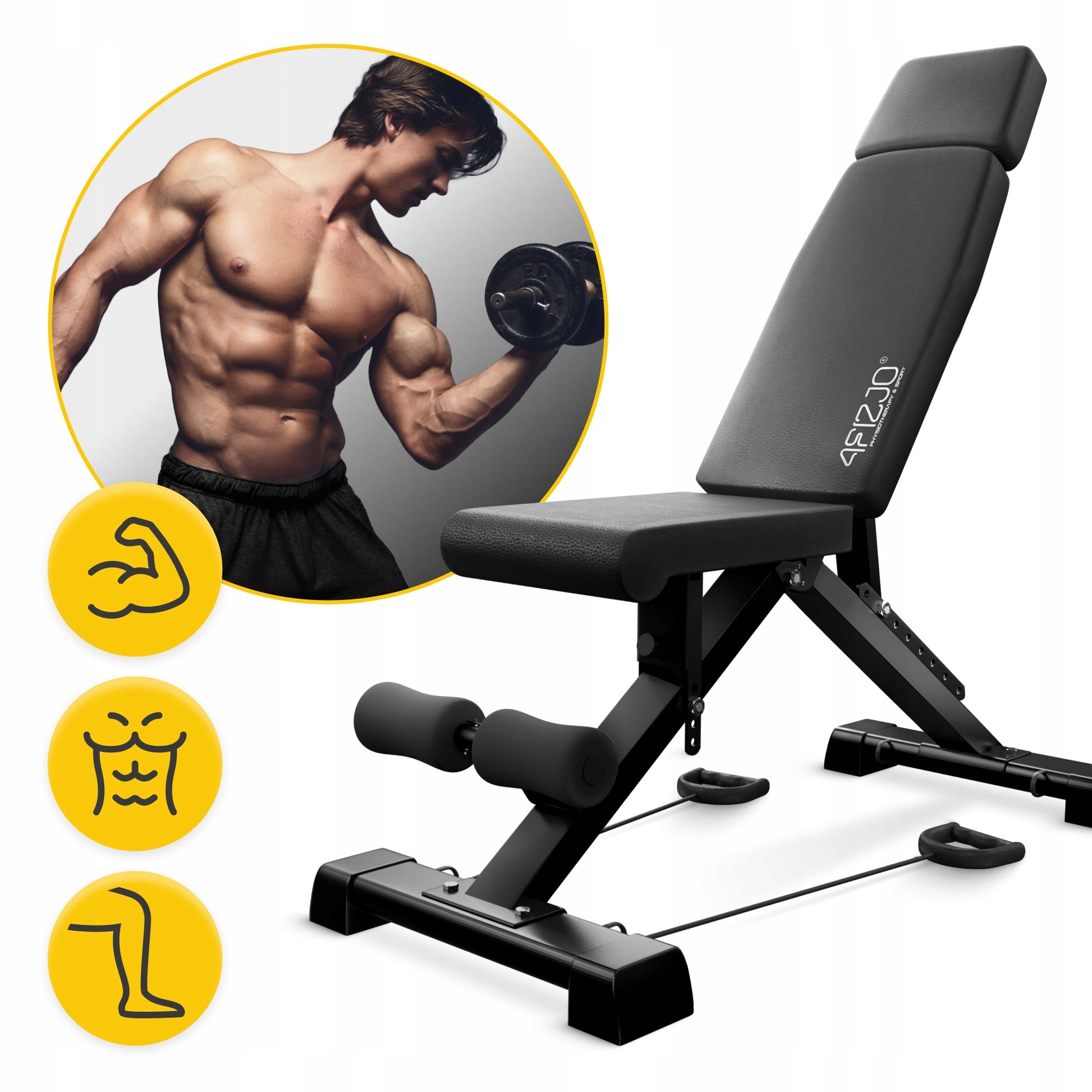 FOLDING WEIGHT BENCH ADJUSTABLE FOR EXERCISE STRAIGHT SLANTED BENCH EVO