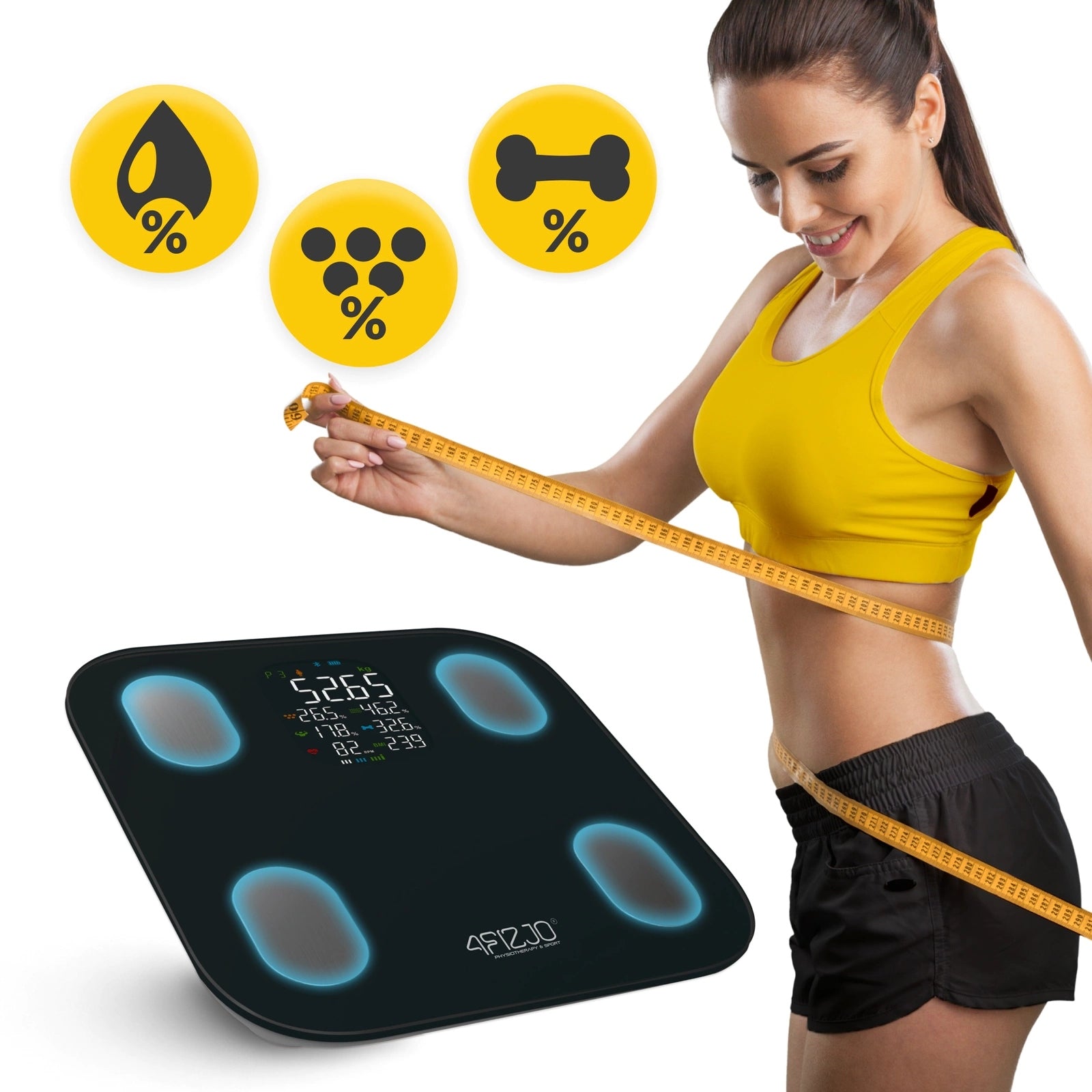 BATHROOM SCALE ANALYTICAL ELECTRONIC FAT MEASUREMENT BMI GLASS PRO