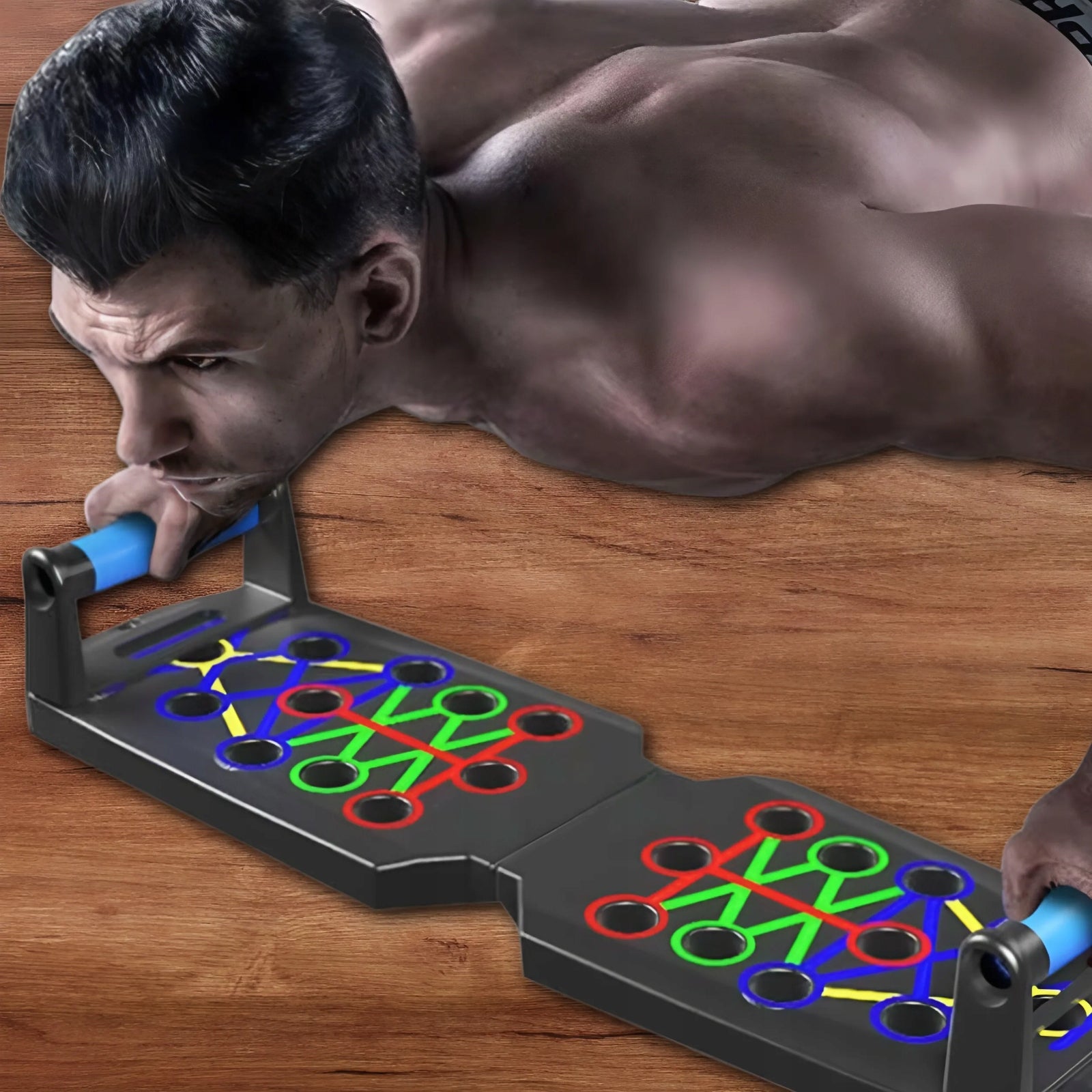 Board exercise push-up handles PUSH UP multifunctional 16in1 + resistance rubbers