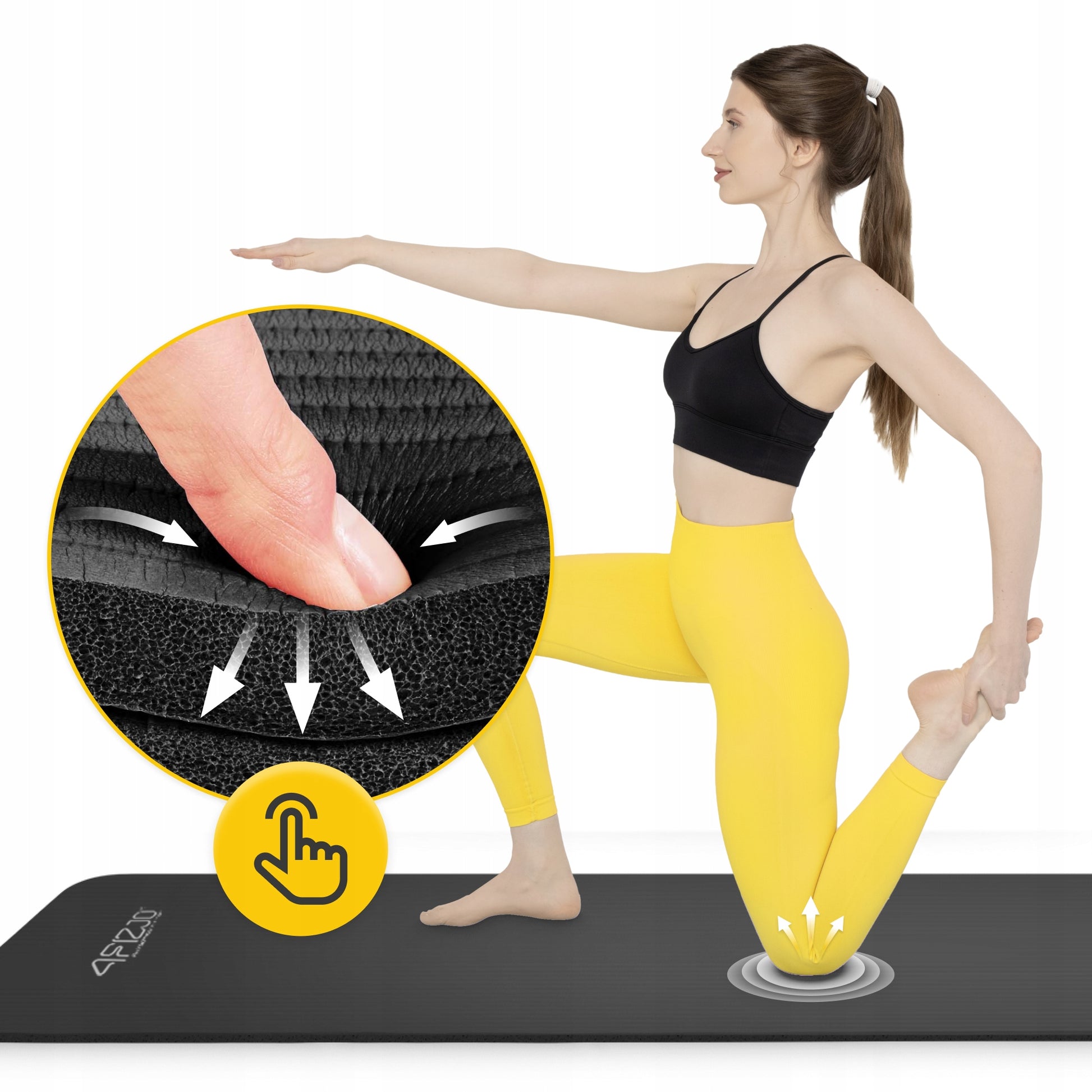 YOGA EXERCISE MAT GYMNASTIC TRAINING FITNESS HANDLE THICK NBR 1,5CM