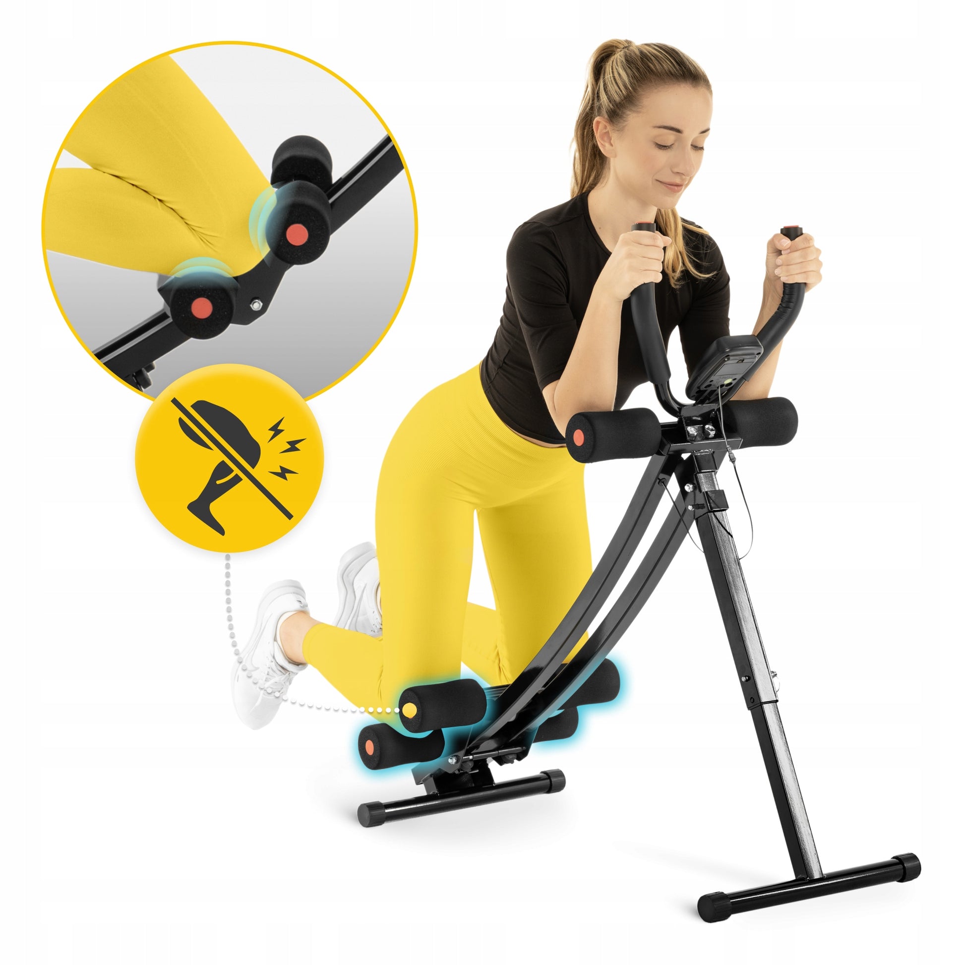 ABDOMINAL MUSCLE TRAINER ADJUSTABLE FOLDING FOR EXERCISE WITH COUNTER 4FIZJO