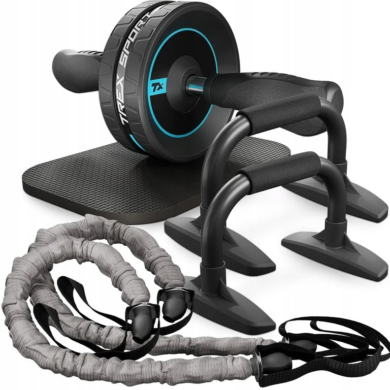 Roller Abdominal Muscle Exercise Wheel Ab Wheel Set XXL 4in1 Trex Sport