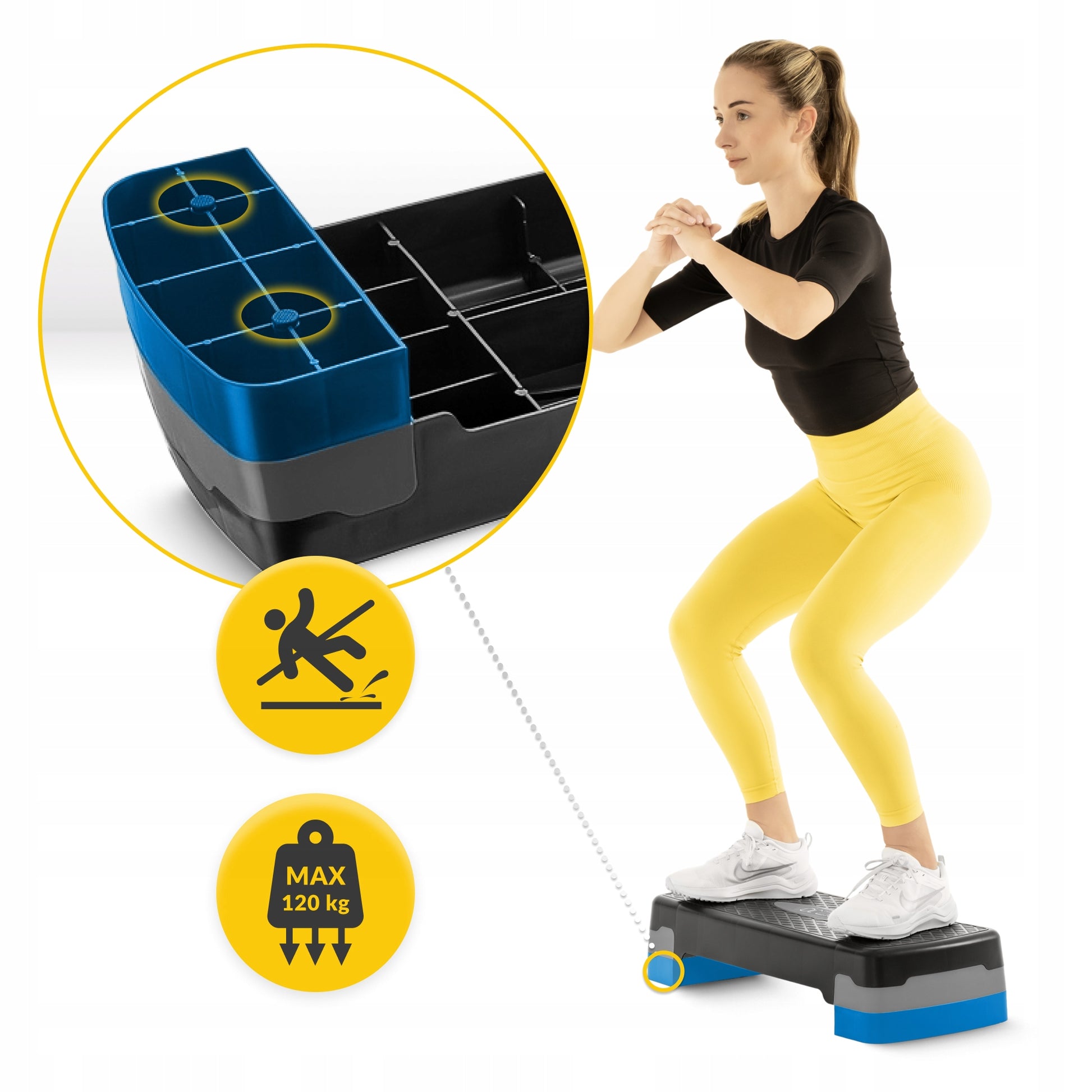 STEP FOR FITNESS AEROBICS EXERCISE 2 STAGE ADJUSTABLE DURABLE