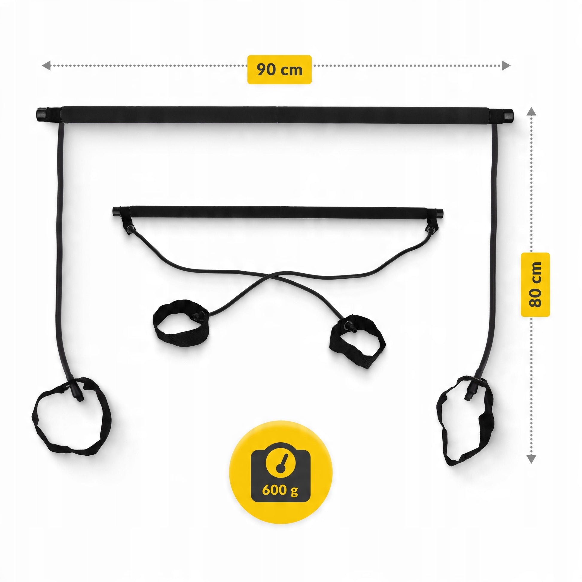 TRAINING STICK BAR WITH LOAD FOLDING RUBBER EXPANDERS PILATES