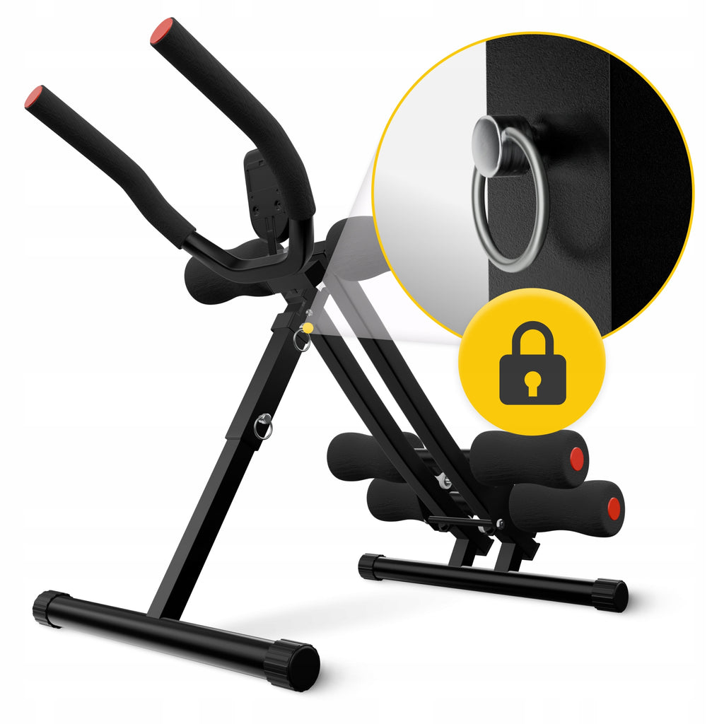 ABDOMINAL MUSCLE TRAINER ADJUSTABLE FOLDING FOR EXERCISE WITH COUNTER 4FIZJO