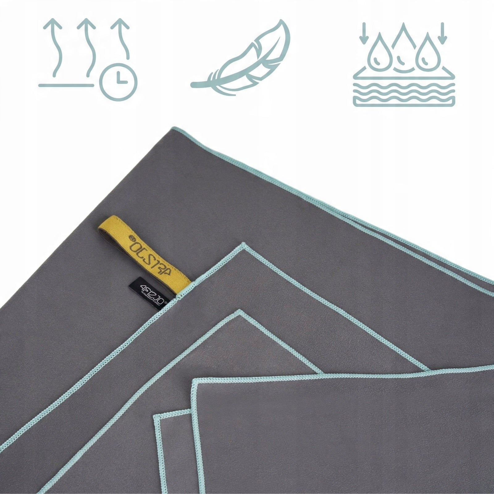 QUICK-DRYING MICROFIBER BATH TOWEL FOR GYM LARGE 180 x 100 CM