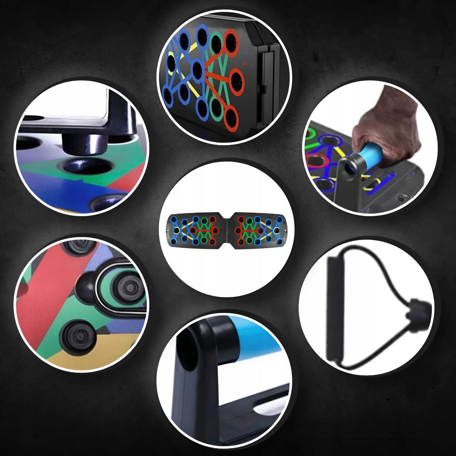 Board exercise push-up handles PUSH UP multifunctional 16in1 + resistance rubbers