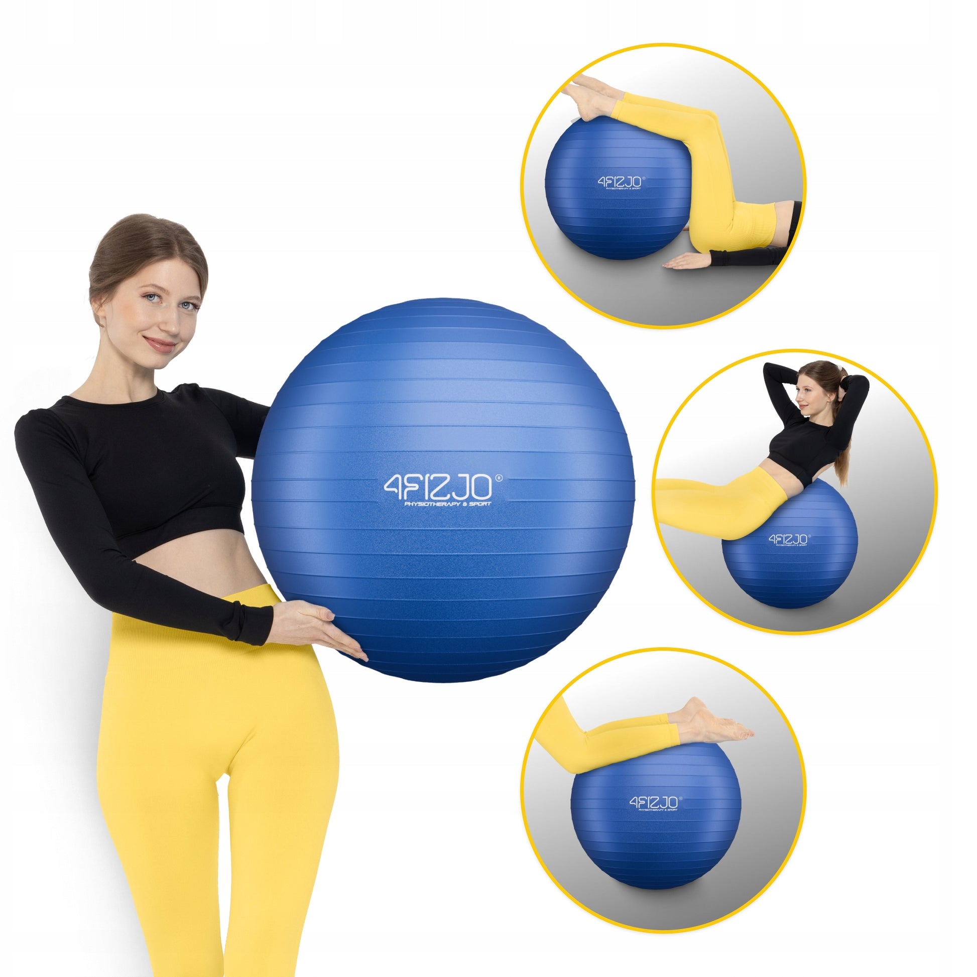 GYMNASTIC BALL REHABILITATION FITNESS TRAINING ANTI BURST WITH PUMP 65CM