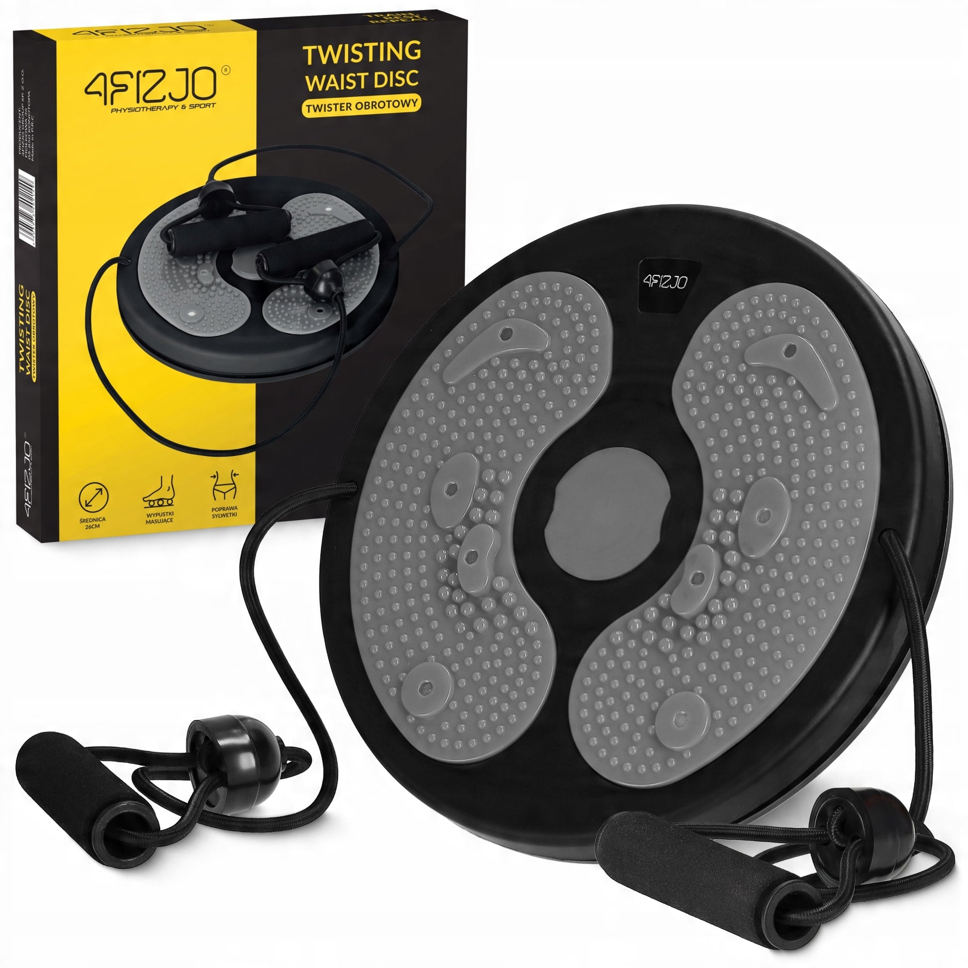 TWISTER SWIVEL FOR EXERCISE WITH CORDS FOOT MASSAGER PLATFORM WITH PROJECTIONS