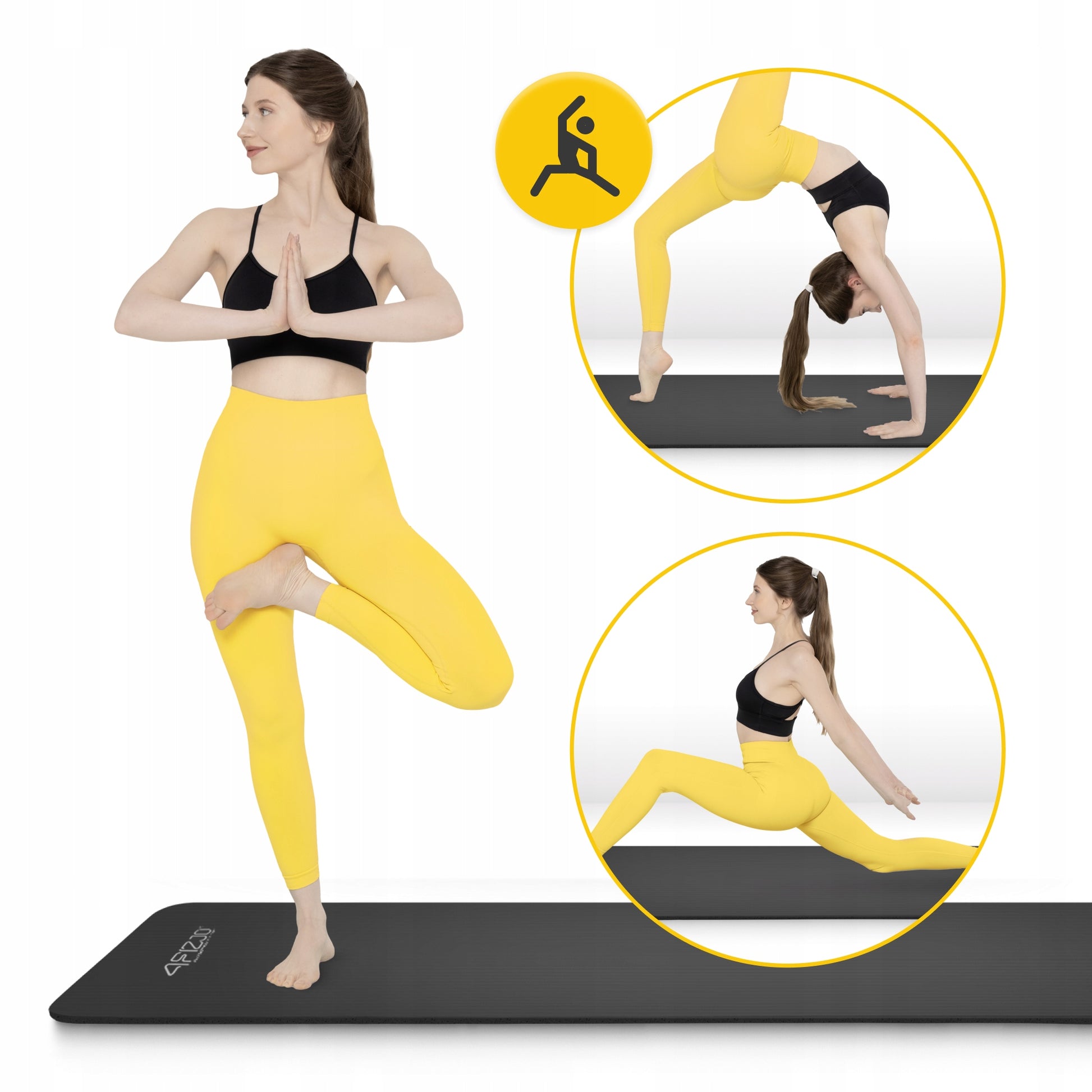 YOGA EXERCISE MAT GYMNASTIC TRAINING FITNESS HANDLE THICK NBR 1,5CM