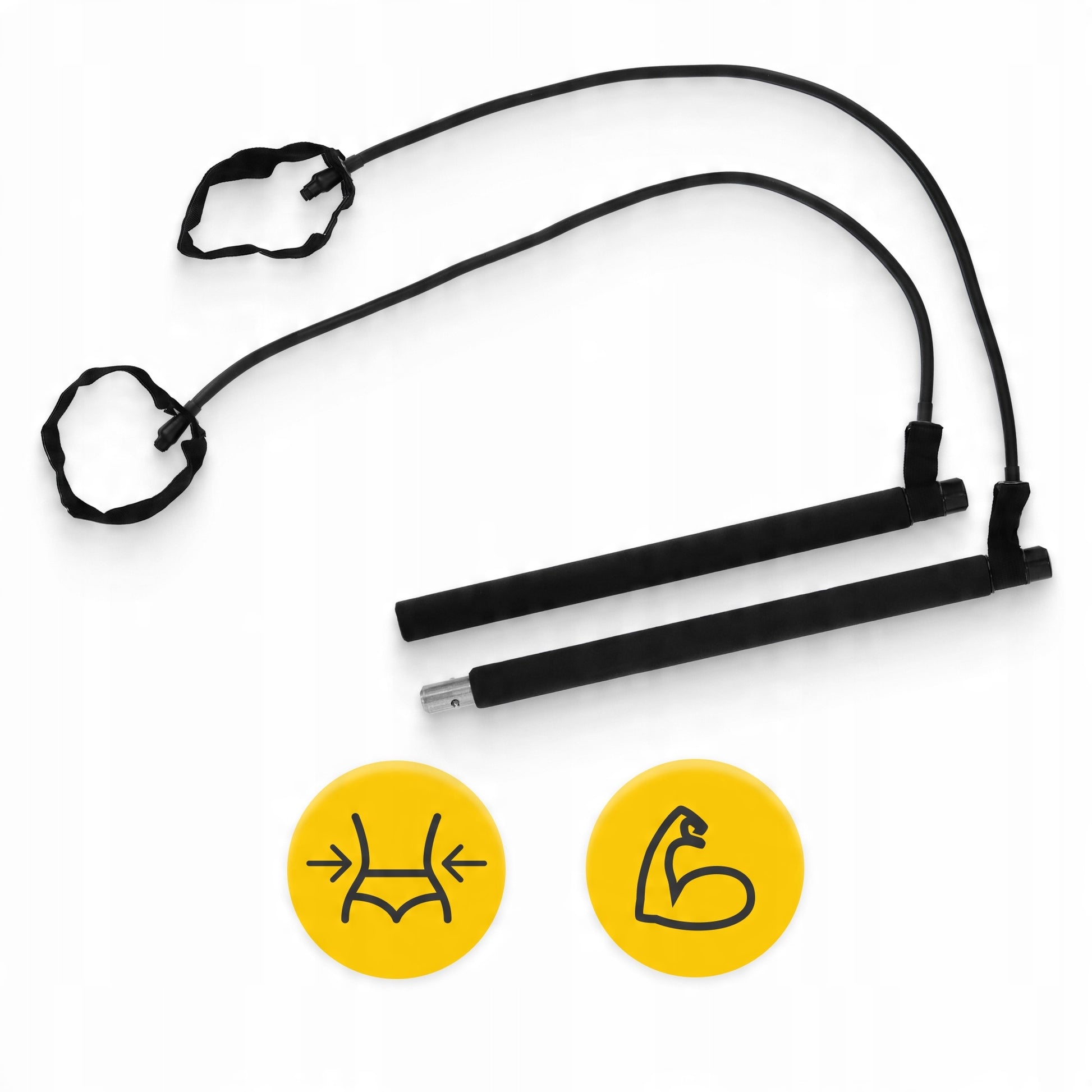 TRAINING STICK BAR WITH LOAD FOLDING RUBBER EXPANDERS PILATES