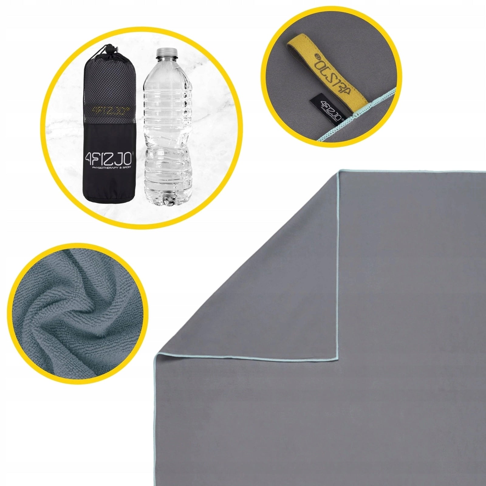 QUICK-DRYING MICROFIBER BATH TOWEL FOR GYM LARGE 180 x 100 CM