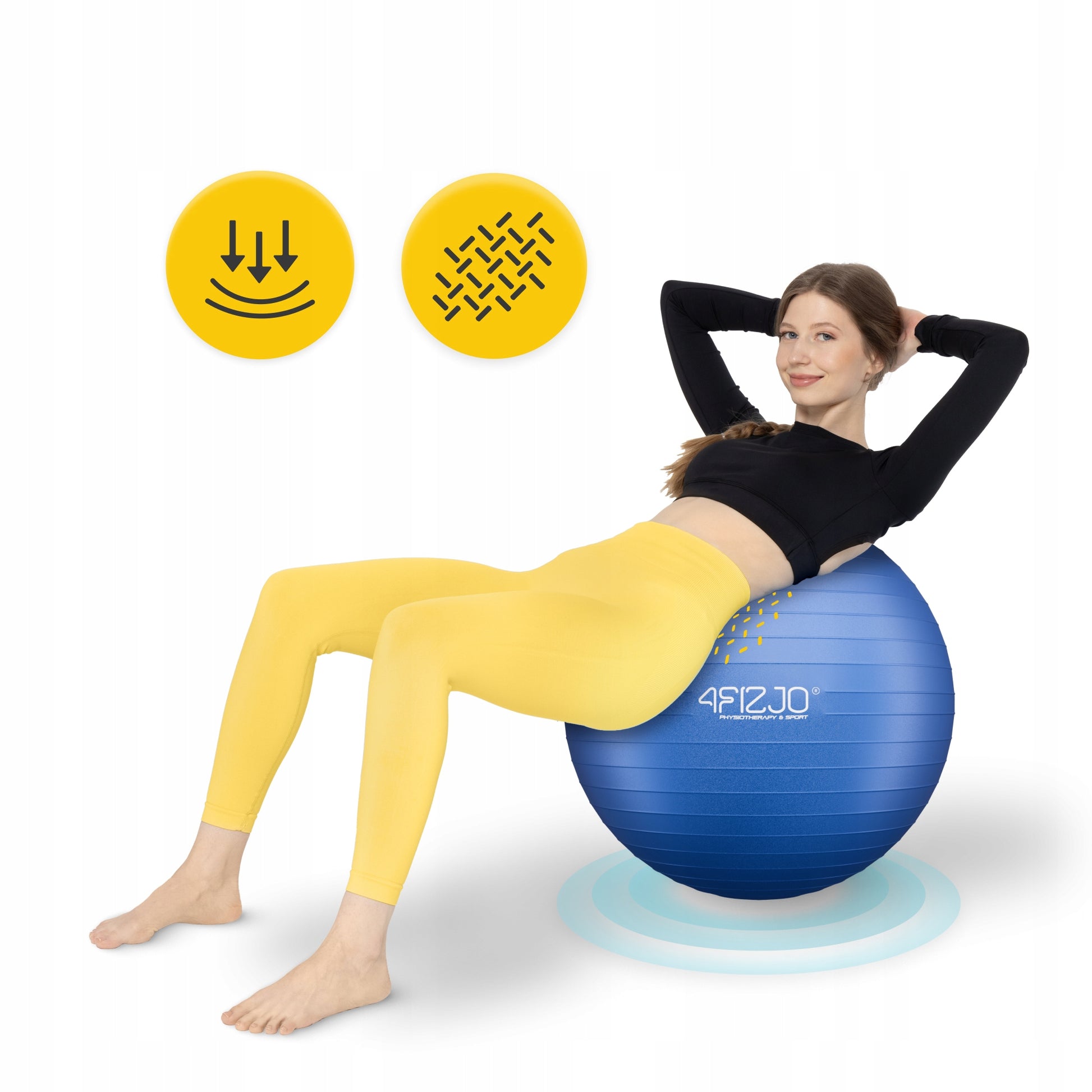 GYMNASTIC BALL REHABILITATION FITNESS TRAINING ANTI BURST WITH PUMP 65CM