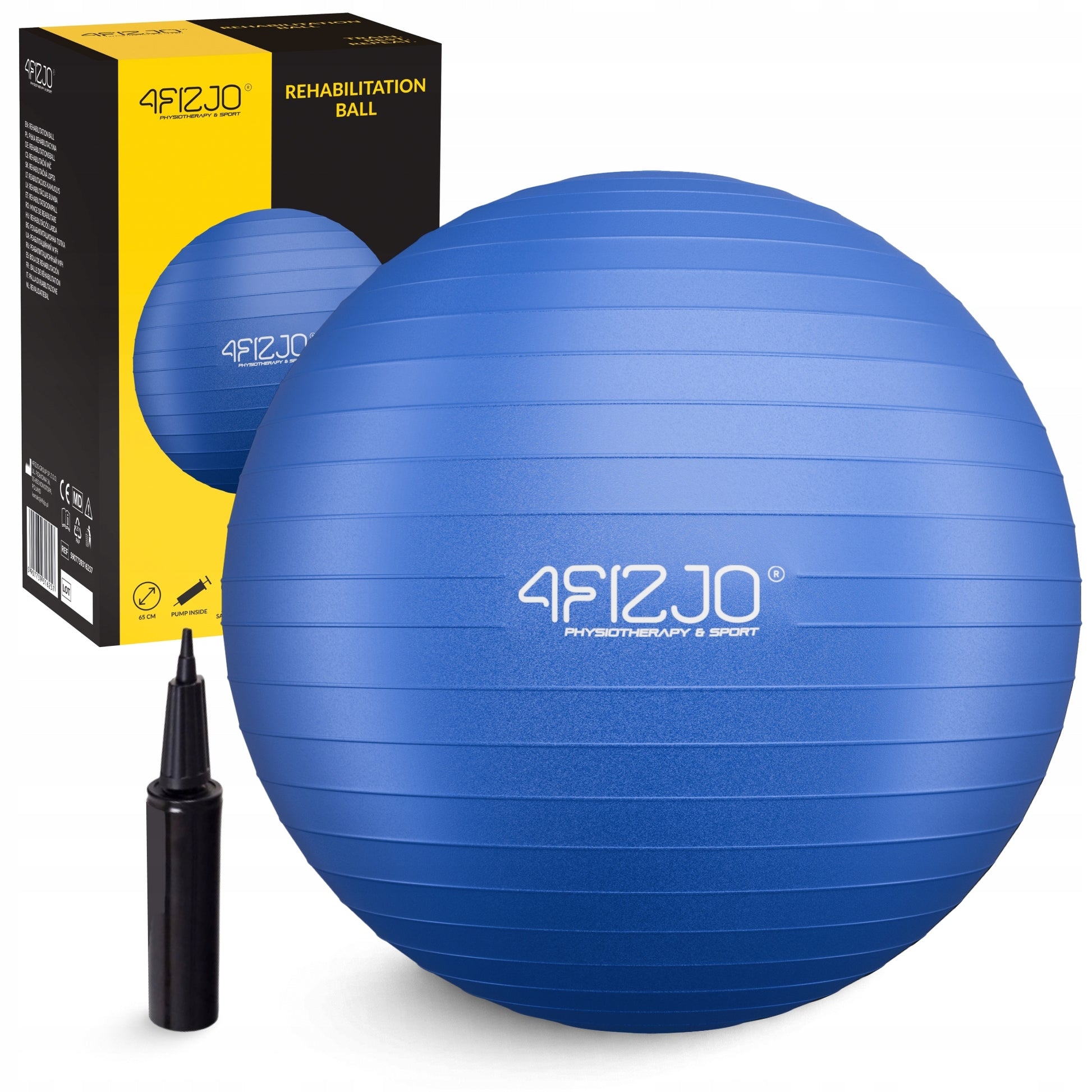 GYMNASTIC BALL REHABILITATION FITNESS TRAINING ANTI BURST WITH PUMP 65CM