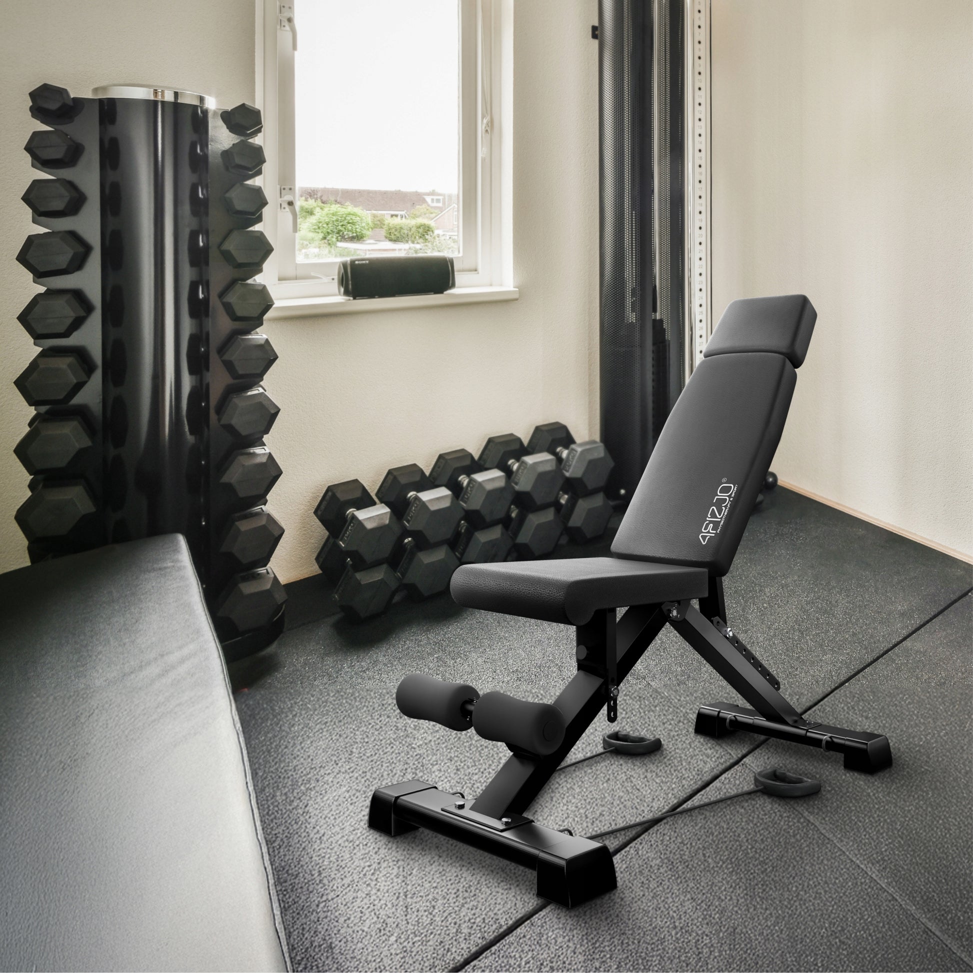 FOLDING WEIGHT BENCH ADJUSTABLE FOR EXERCISE STRAIGHT SLANTED BENCH EVO