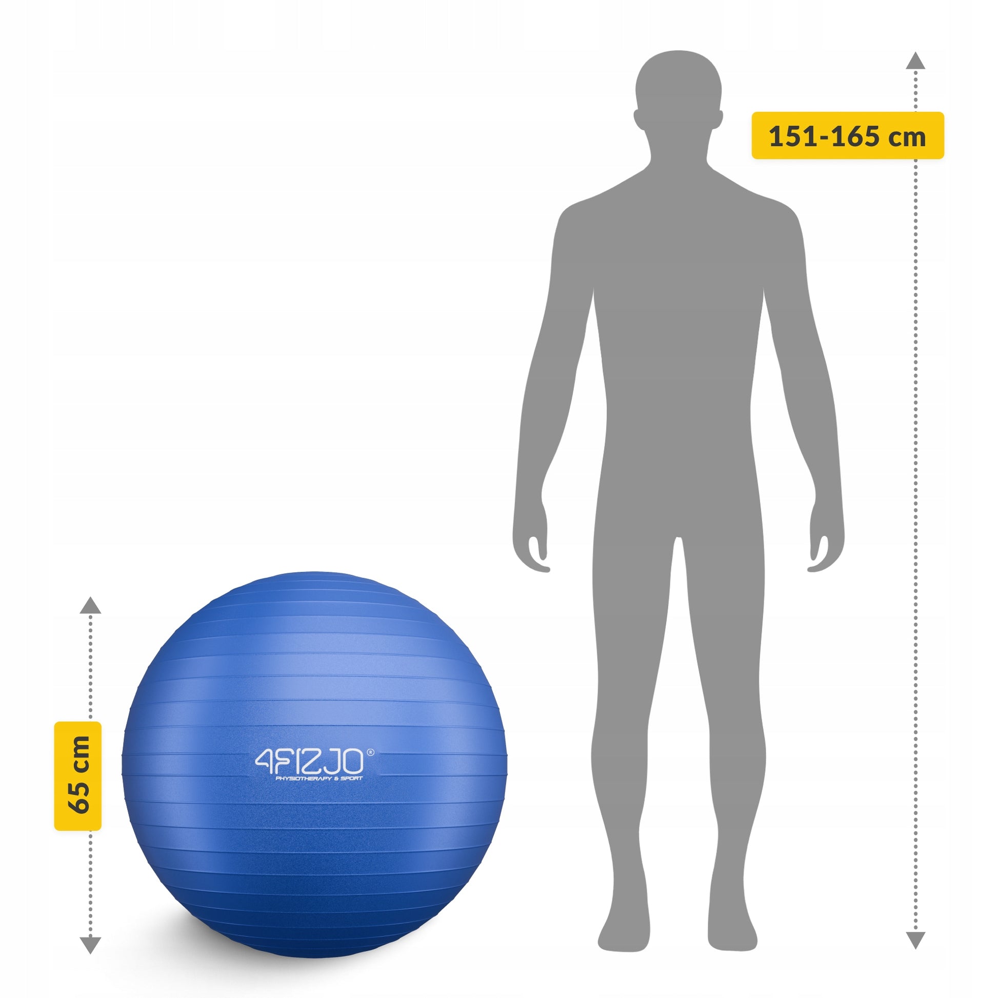 GYMNASTIC BALL REHABILITATION FITNESS TRAINING ANTI BURST WITH PUMP 65CM
