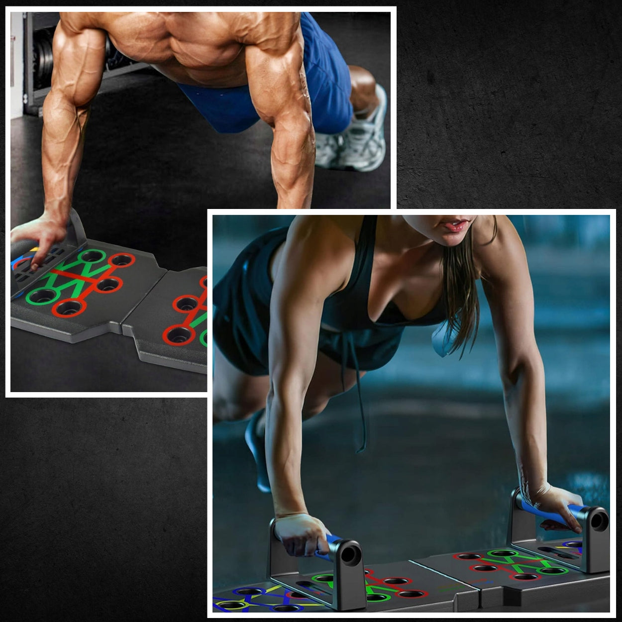 Board exercise push-up handles PUSH UP multifunctional 16in1 + resistance rubbers